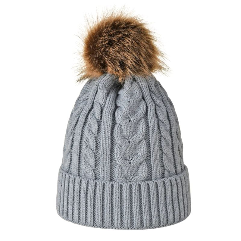 Bonnet à Pompon Femme - Gris / Unique