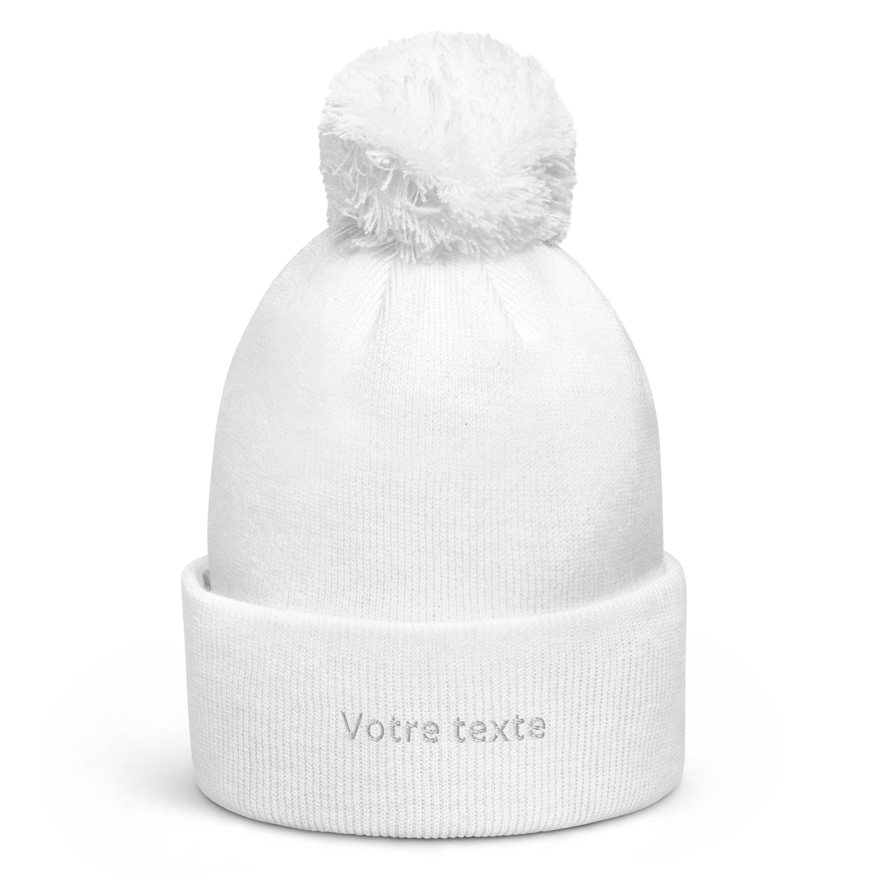 Bonnet à Pompon Personnalisable - Blanc / Unique