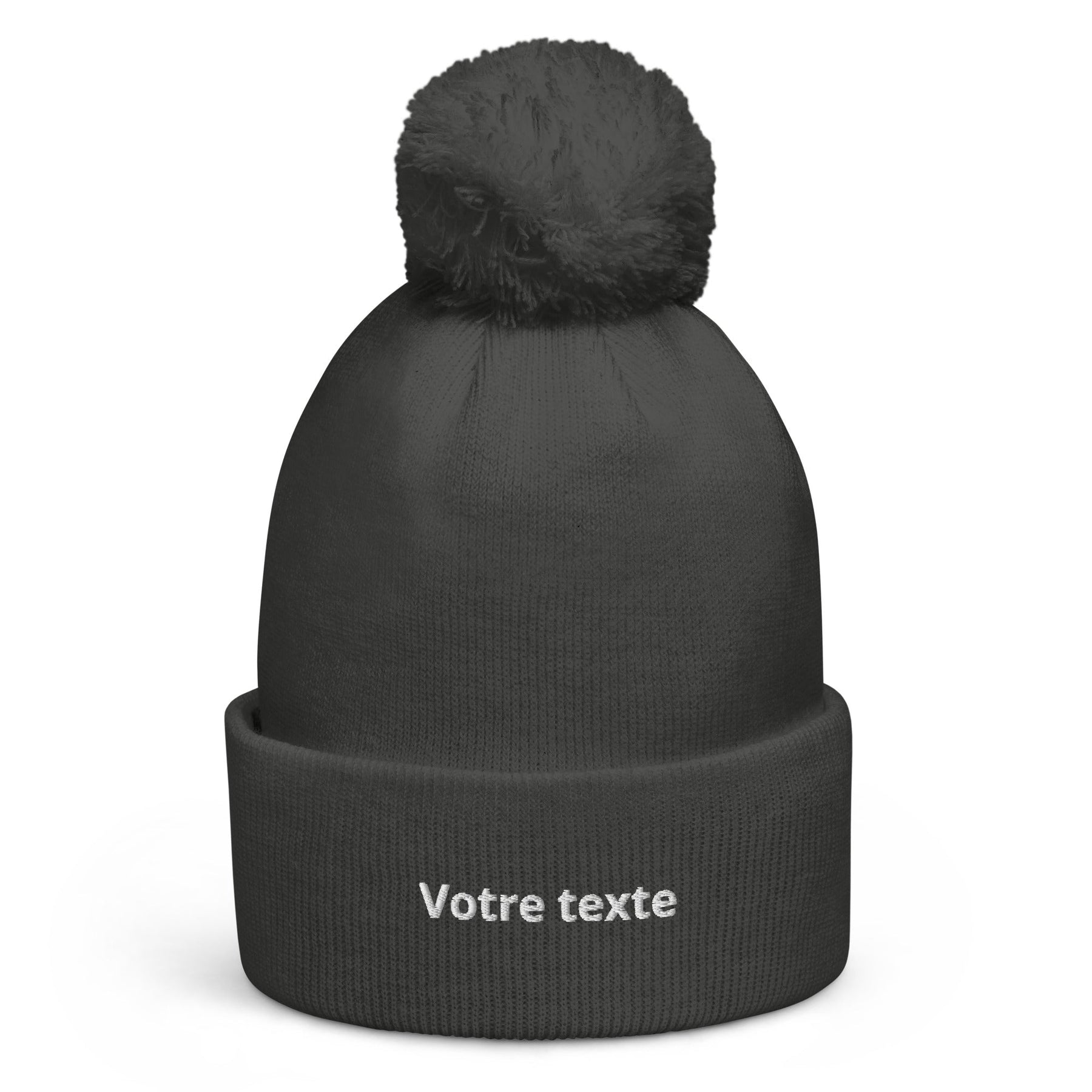 Bonnet à Pompon Personnalisable - Gris / Unique