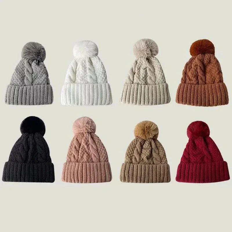 Bonnet à pompon tricot