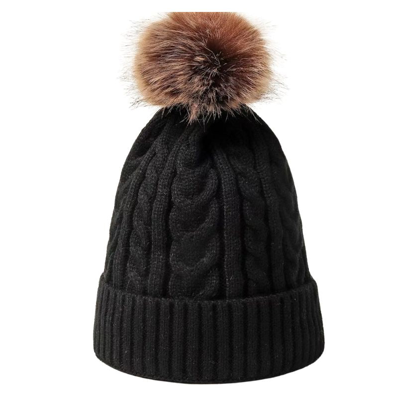 Bonnet à Pompon Chinti And Parker Pour Femme - Laine Et Cachemire, Noir, Taille Unique, Occasion Très Bon état