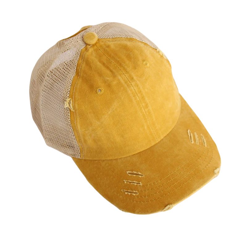 Casquette avec Trou Femme - Jaune / Unique