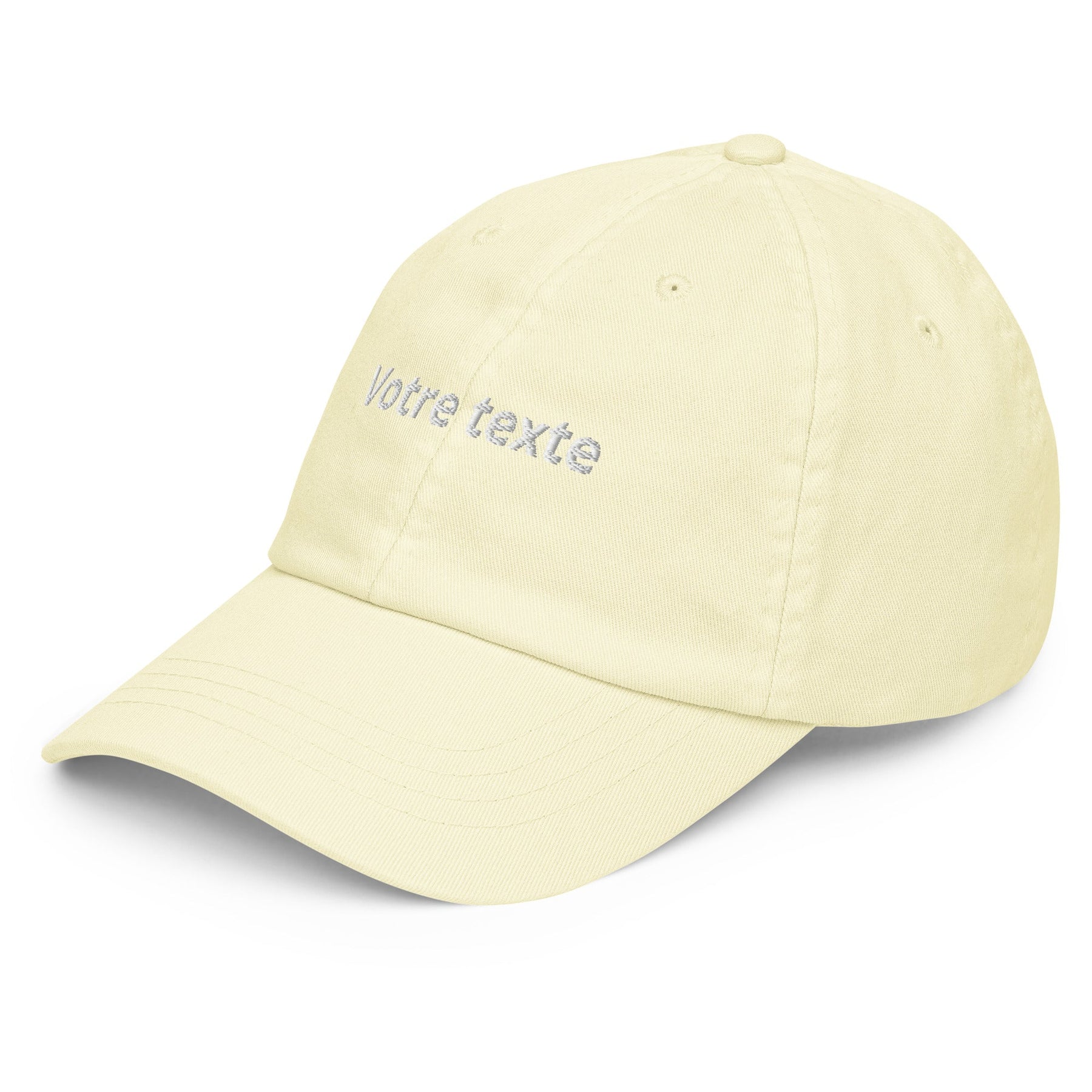 Casquette Baseball Personnalisable - Jaune pastel / Unique