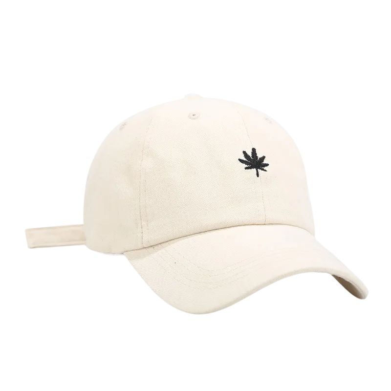 Casquette Brodée Feuille - Beige / Unique