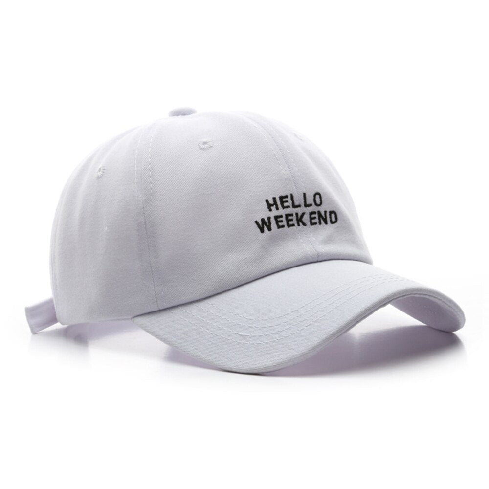 Casquette Brodée Hello Week-end - Blanc / Unique