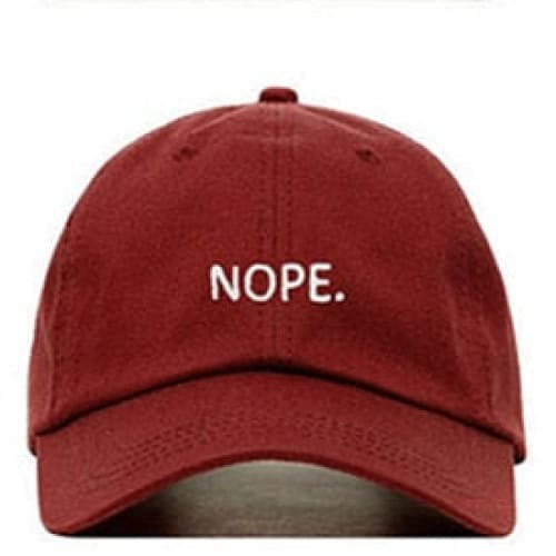 Casquette Brodée Nope - Rouge / Unique