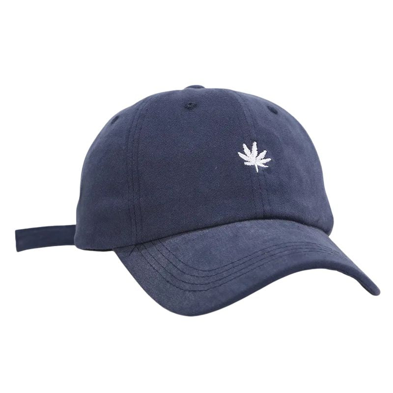 Casquette Broderie Feuille - Bleu / Unique