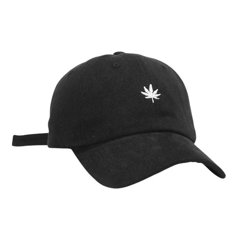 Casquette Feuille Brodée - Noir / Unique