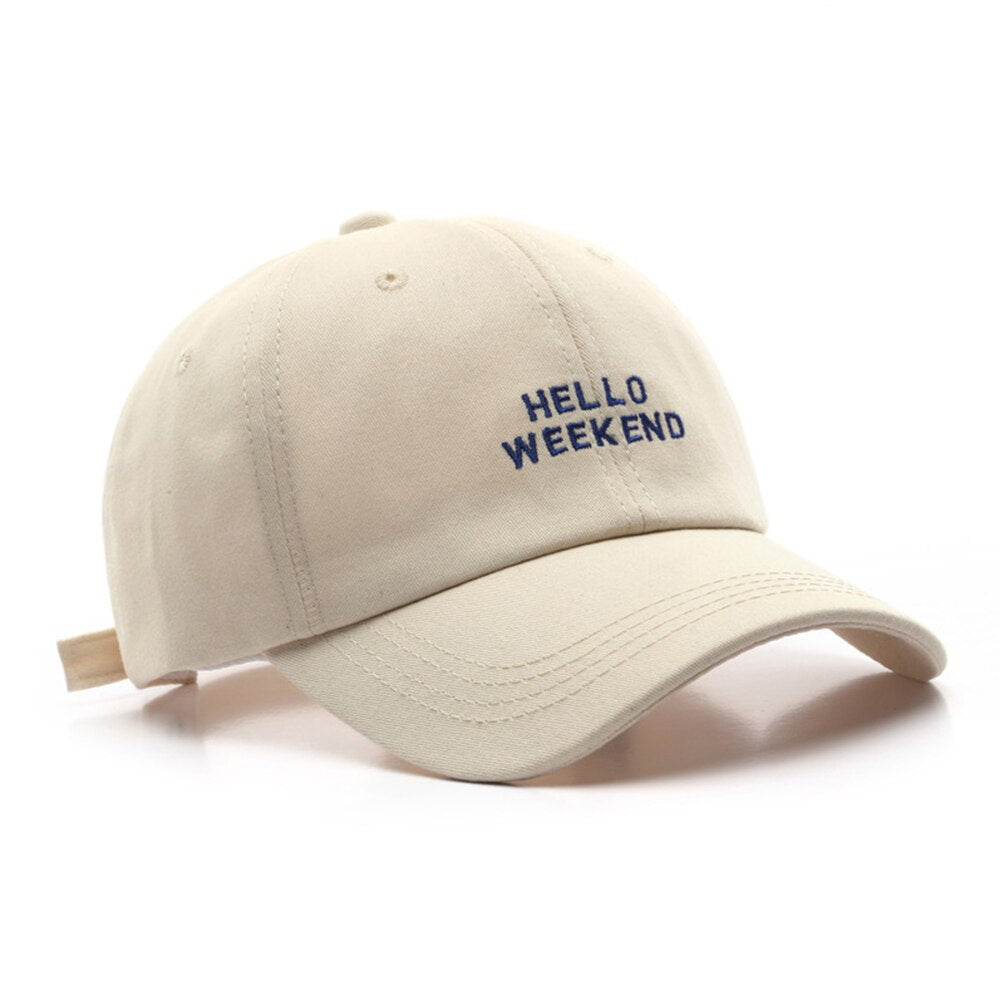 Casquette Hello Week-end Brodée - Beige / Unique