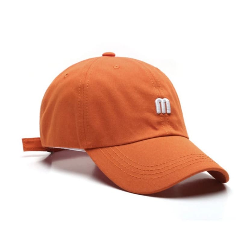Casquette Lettre M Brodée - Orange / Unique