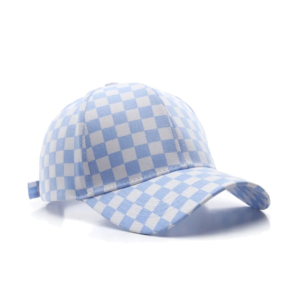 Casquette Motif Carreaux - Bleu / Unique