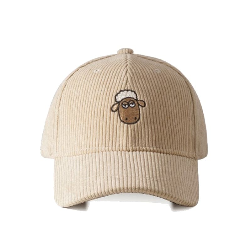 Casquette Mouton Velours Côtelé - Beige / Unique