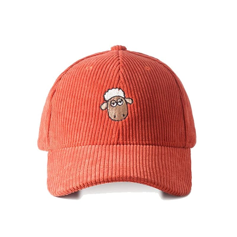 Casquette Mouton Velours - Orange / Unique