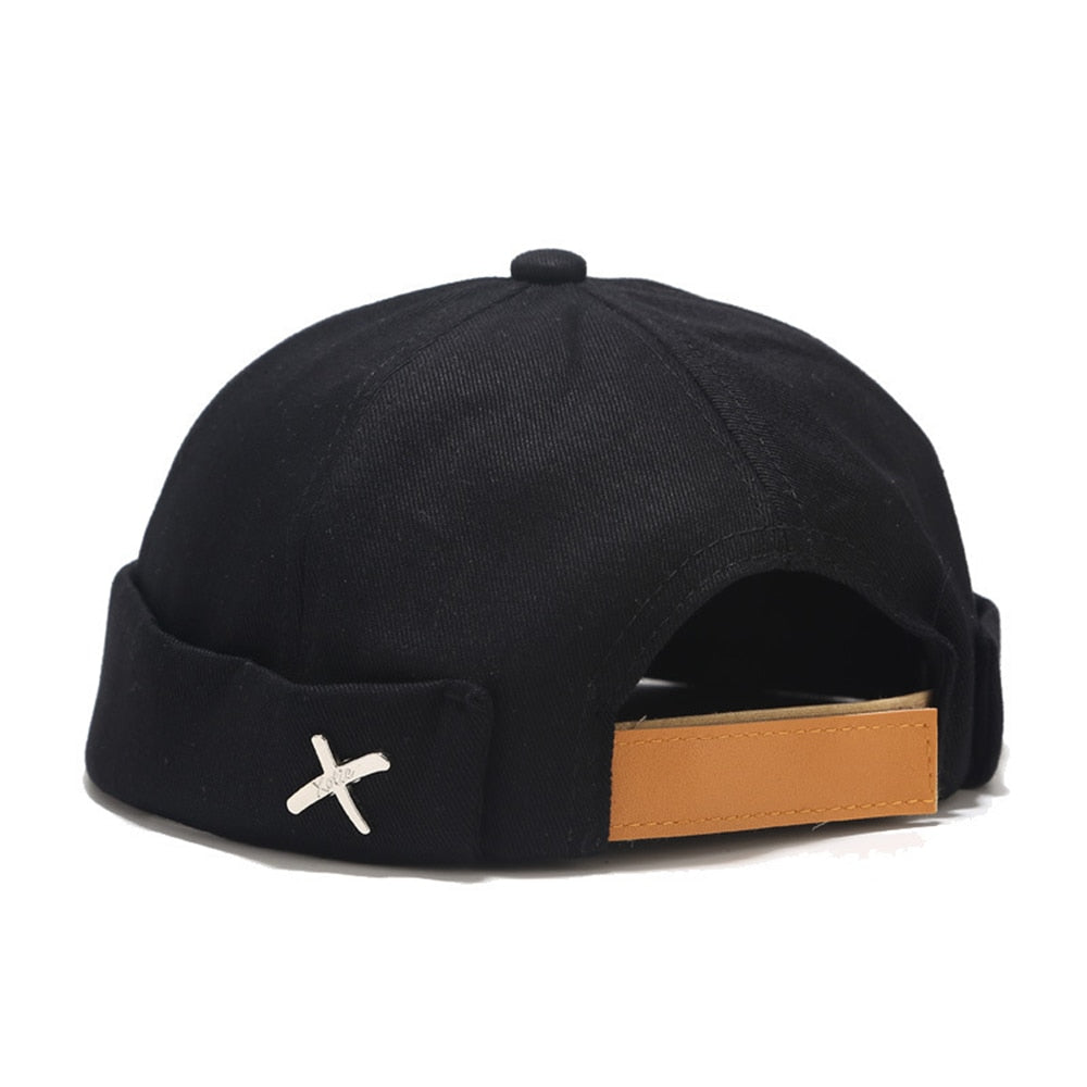 Casquette Sans Visière avec Croix - Noir / Unique