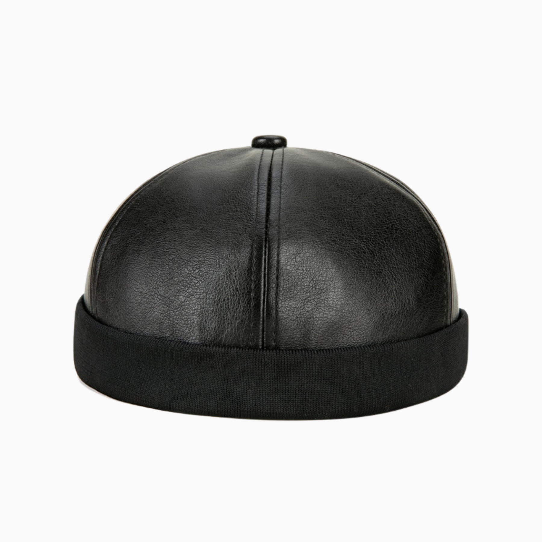 Casquette sans visière simili cuir