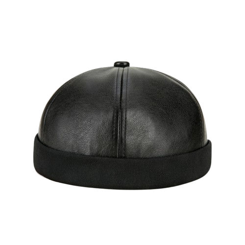 Casquette sans visière simili cuir