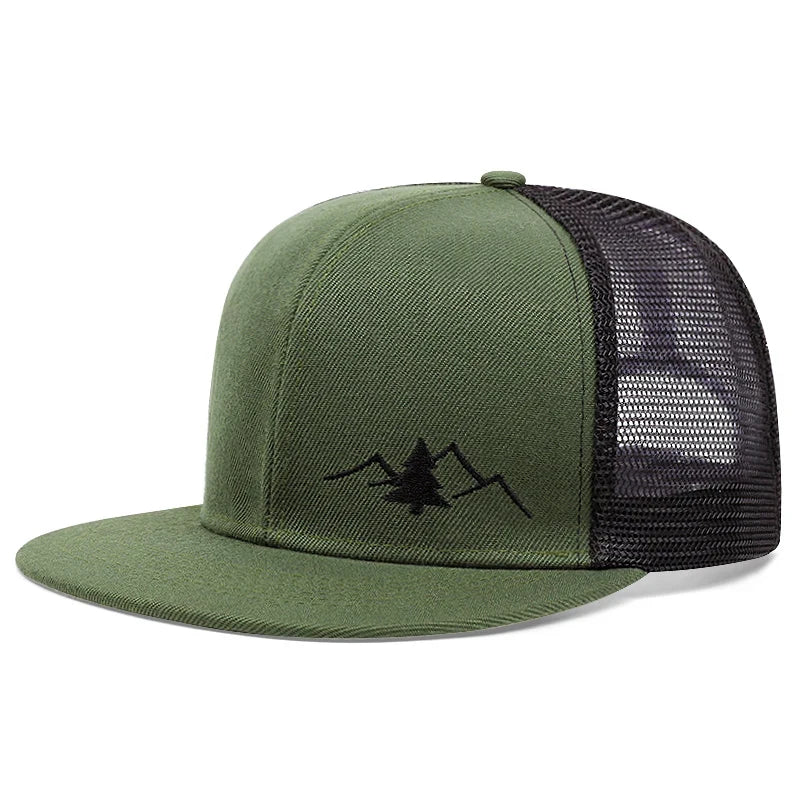 Casquette Snapback Broderie Montagne - Vert / Unique