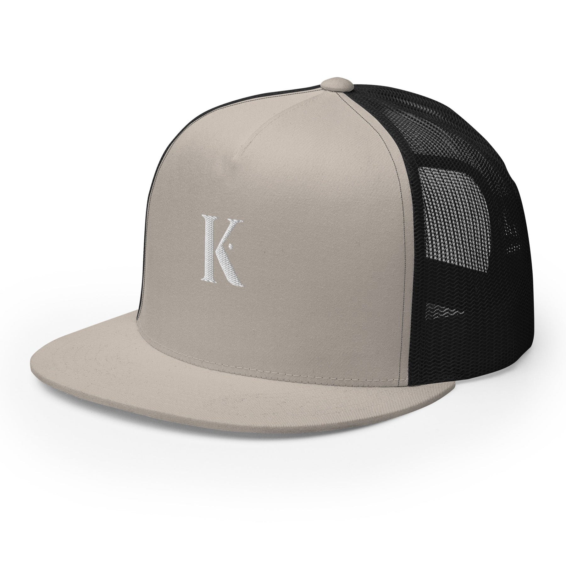 Casquette Snapback Trucker Brodée K - Beige / Unique