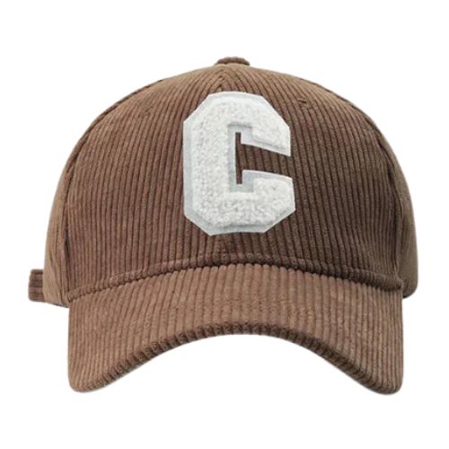 Casquette Velours Broderie C - Marron / Unique