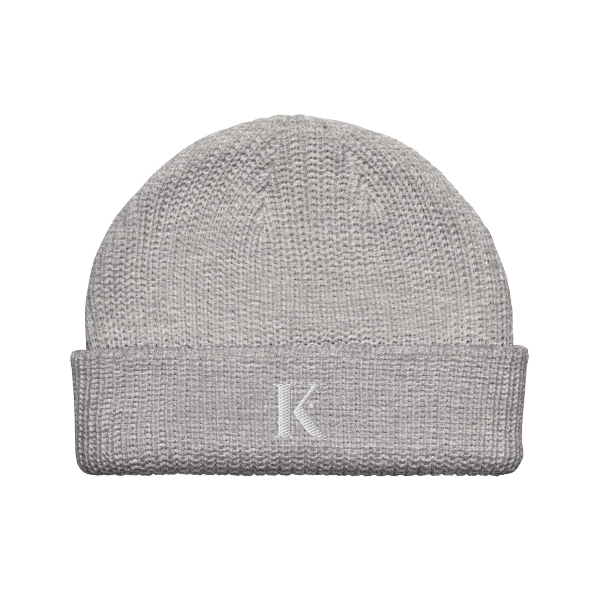 Bonnet Acrylique Brodé K - Gris / Unique