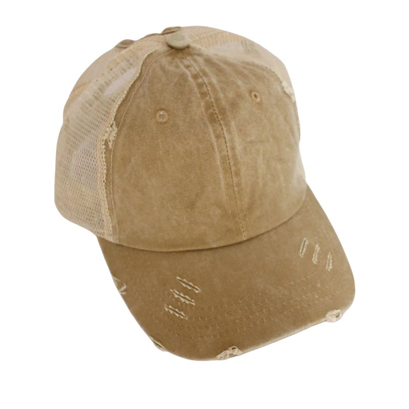Casquette avec Trou Pour Femme - Beige / Unique