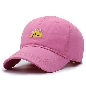 Casquette Brodée Happy - Rose / Unique