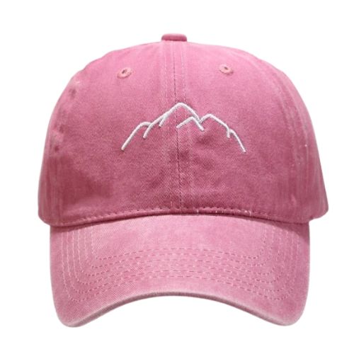 Casquette Brodée Montagne - Rose / Unique