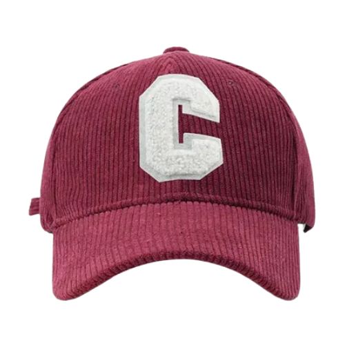 Casquette C En Velours - Rouge / Unique