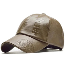 Casquette En Cuir Léger Brodée - Marron / Unique