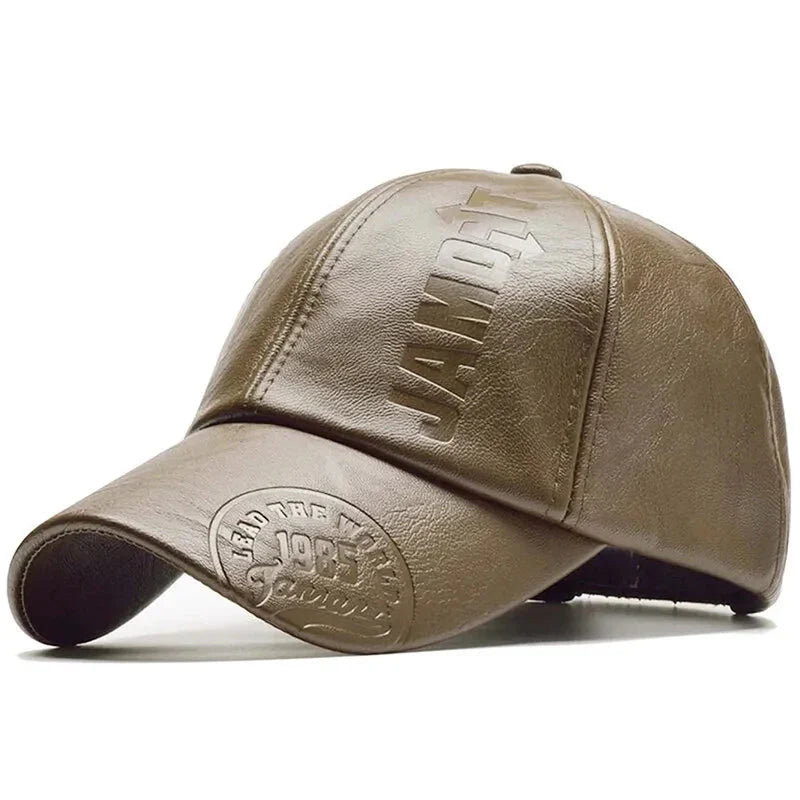 Casquette en Cuir Léger - Marron / Unique