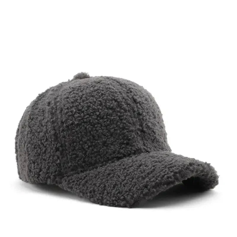 Casquette en laine simple - Gris-Foncé / Unique