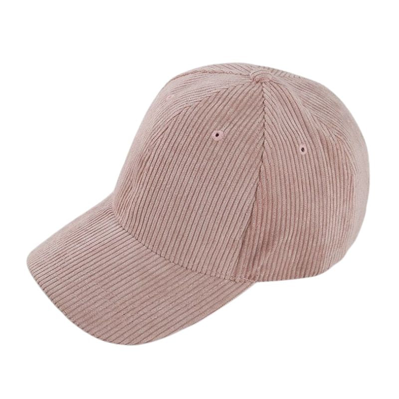 Casquette Femme Velours Cotelé - Rose / Unique
