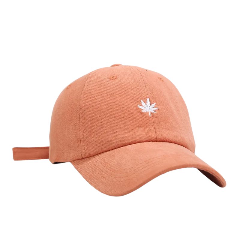 Casquette Feuille Brodée - Orange / Unique