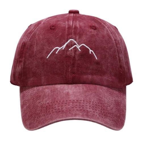 Casquette Montagne Brodée - Rouge / Unique