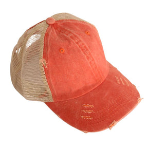 Casquette Queue de Cheval Femme - Orange / Unique