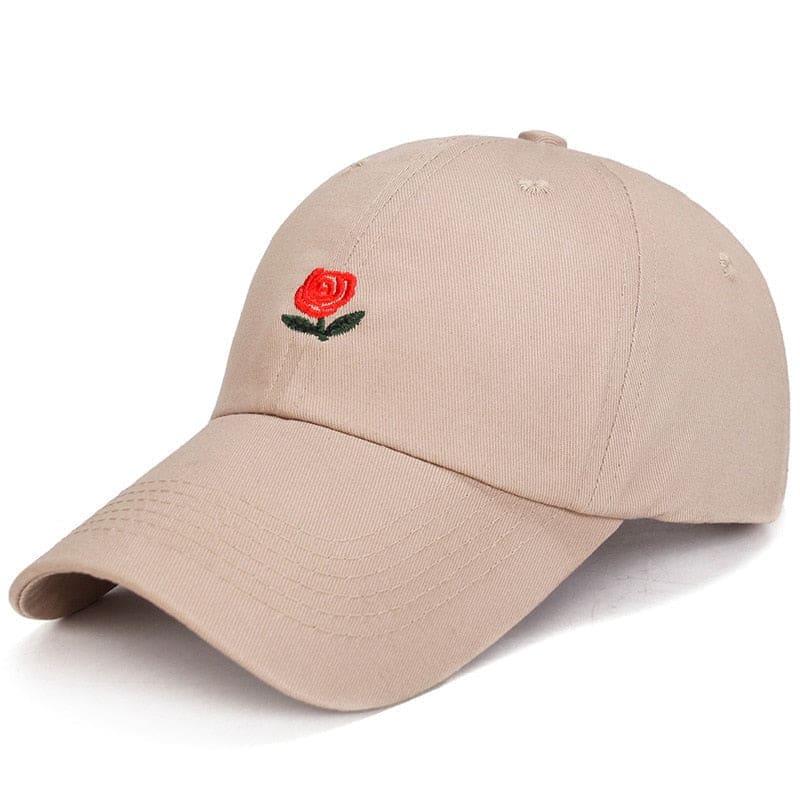 Casquette Rose Fleur - Beige / Unique