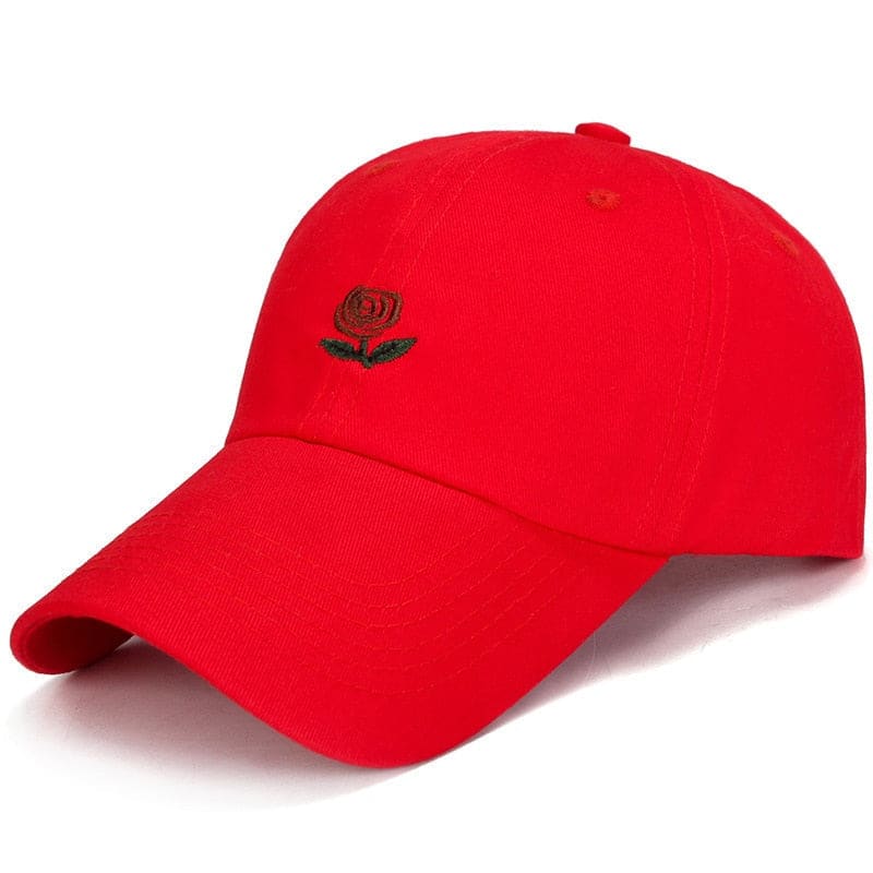 Casquette Rose Fleur - Rouge / Unique