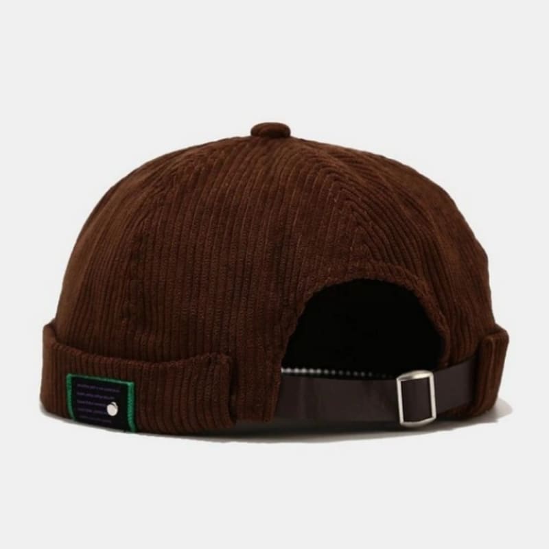 Casquette sans visière velours côtelé - Marron / Unique