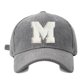 Casquette Velours Brodée M - Gris / Unique
