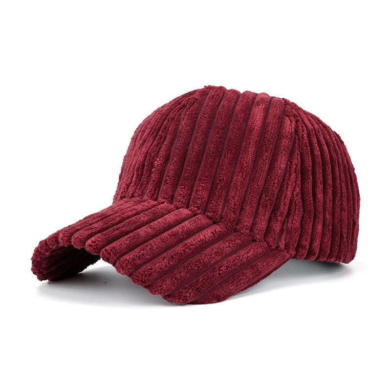 Casquette Velours Côtelé Pour Femme - Rouge / Unique