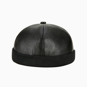 Casquette sans visière simili cuir Noire / Unique - Kaskette®